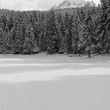 The Fréydières Lake in winter